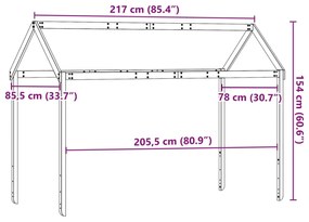 ΟΡΟΦΗ ΚΡΕΒΑΤΙΟΥ ΠΑΙΔΙΚΗ ΛΕΥΚΟ 217X85,5X154ΕΚ. ΜΑΣΙΦ ΞΥΛΟ ΠΕΥΚΟΥ 846962