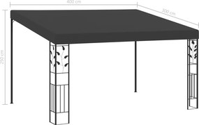 vidaXL Κιόσκι Επιτοίχιο Ανθρακί 4 x 3 x 2,5 μ.