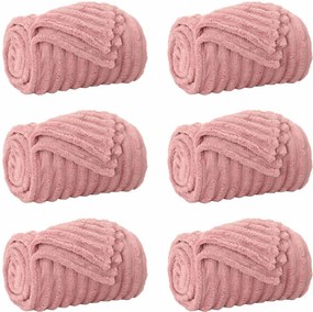 vidaXL Ριχτάρια 6 pcs Ροζ 200 x 150 cm Μαλλί