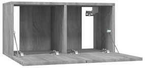 vidaXL Έπιπλα Τηλεόρασης Κρεμαστά 3 τεμ. Γκρι 60x30x30 εκ. Επεξ. Ξύλο