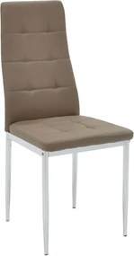 Καρέκλα Cube PU μόκα-πόδι χρωμίου 4αδα 41x46x97 εκ.