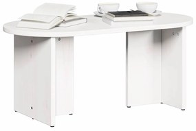 vidaXL Τραπεζάκι σαλονιού Λευκό 80 x 39.5 x 35 εκ. Μασίφ ξύλο πεύκου