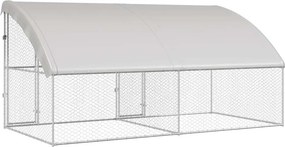 vidaXL Κλουβί Σκύλου 2 pcs Ασημί 4 x 2 x 2 m Γαλβανισμένος χάλυβας