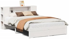 vidaXL Κρεβάτι Βιβλιοθήκη Χωρίς Στρώμα 120x200 εκ Μασίφ Ξύλο Πεύκο