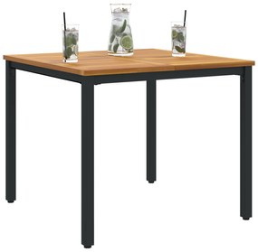 vidaXL Τραπέζι Κήπου 90x90x75 εκ. Μασίφ ξύλο ακακίας και Μέταλλο