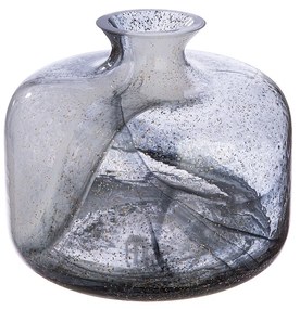 Βάζο Κολάρο 'Fumo' Γυαλί Μαύρο/Λευκό 18.5x22cm