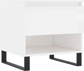 vidaXL Τραπεζάκια Σαλονιού 2 τεμ. Γυαλ. Λευκό 50x46x50 εκ. Επεξ. Ξύλο