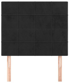 vidaXL Κεφαλάρι Μαύρο Βελούδινο 100x5x118/128 εκ.