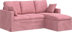 vidaXL Καναπές Ροζ 178 x 134 x 80 εκ Βελούδο