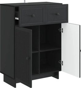 vidaXL Πλαϊνό γραφείο Μαύρο 66 x 34,5 x 90 εκ Επεξεργασμένο Ξύλο