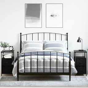 vidaXL Κομοδίνο με συρτάρι 2 pcs Μαύρη δρυς 30 x 60 x 60 εκ.
