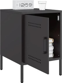 vidaXL Κομοδίνο Μαύρο 36x39x50,5 εκ. από Χάλυβα