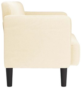 vidaXL Καναπές Loveseat Κρεμ 109 εκ. ύφασμα Corduroy