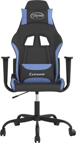 vidaXL Καρέκλα Gaming Μαύρη και Μπλε Υφασμάτινη