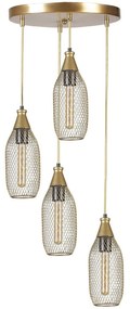 Φωτιστικό Οροφής Rio 941RTN1250 Φ30x70cm 4xE27 40W Gold Opviq