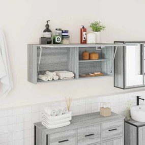 vidaXL Ντουλάπι τοίχου μπάνιου Γκρι Sonoma 100x25x40 cm