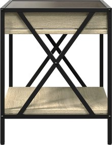 vidaXL Κομοδίνο Άπειρο Φως LED Sonoma Δρυς 40x40x49 εκ.