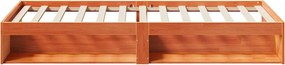 vidaXL Κρεβάτι ημέρας χωρίς στρώμα Καφέ κεριού Στερεό ξύλο πεύκο
