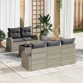 vidaXL Σετ Καναπέ Κήπου 6 pcs Ανοιχτό γκρι 55 x 55 x 37 εκ Πολυ ράταν