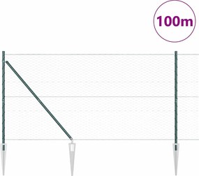 vidaXL Εξωτερική εξάγωνη περίφραξη με στήλη 100 x 1,2 μ Πράσινο Δίχτυ