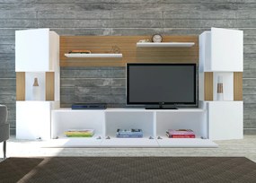 Σύνθεση Τηλεόρασης Λευκό / Τικ FLOFU 160x31.5x125