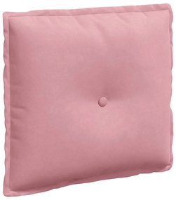 vidaXL Μαξιλάρι Πλάτης Ροζ 50 x 45 εκ. Υφασμάτινο Κορντουρά