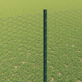 vidaXL Εξαγωνική Φράχτη με Στύλο 25 x 1,5 m PVC-Επικαλυμμένο Ατσάλι