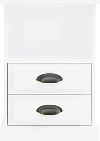 vidaXL Κομοδίνα 2 τεμ. Γυαλιστερό Λευκό 43x36x60 εκ.