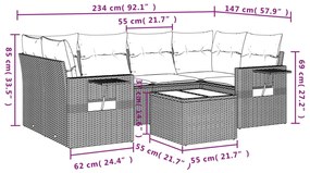 ΚΑΝΑΠΕΣ ΣΕΤ 7 ΤΕΜΑΧΙΩΝ ΜΑΥΡΟ ΣΥΝΘΕΤΙΚΟ ΡΑΤΑΝ ΜΕ ΜΑΞΙΛΑΡΙΑ 3219914