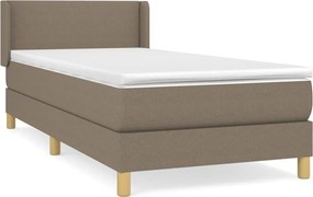 vidaXL Κρεβάτι Boxspring με Στρώμα Taupe 100 x 200 εκ. Υφασμάτινο