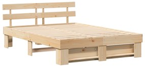 vidaXL Σκελετός Κρεβατιού με κεφαλάρι Καφέ 160 x 200 cm Ξύλο πεύκου