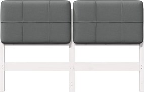 vidaXL Ταπετσαρισμένο κεφαλάρι Λευκό και Ανοιχτό Γκρι 150 cm