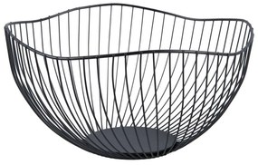 Φρουτιέρα Wave PT3849BK 25,5x14cm Black Present Time Metal