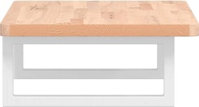 vidaXL Ράφι Νιπτήρα Τοίχου από Ατσάλι / Μασίφ Ξύλο Οξιάς