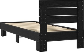 vidaXL Κρεβάτι με Κεφαλάρι Μαύρη Δρυς 80 x 200 cm Επεξεργασμένο Ξύλο