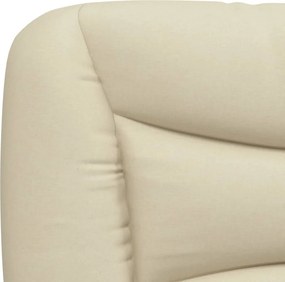 vidaXL Κρεβάτι με Στρώμα Hvar Κρεμ 90x200 εκ.Υφασμάτινο