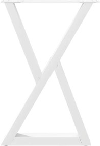 vidaXL Πόδια Τραπεζαρίας 2 τεμ. Λευκά 50x(72-73,3) εκ. Ατσάλι