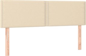 vidaXL Κρεβάτι Boxspring με Στρώμα Κρεμ 140x190 εκ. Υφασμάτινο