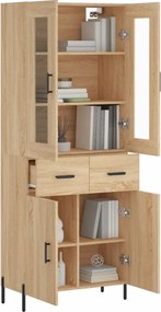 vidaXL Ντουλάπι Sonoma δρυς 69,5 x 34 x 180 εκ. από Επεξεργασμένο Ξύλο