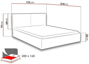 Κρεβάτι Florence 103, Διπλό, Καφέ, 160x200, Ταπισερί, Τάβλες για Κρεβάτι, 173x214x97cm, 90 kg | Epipla1.gr
