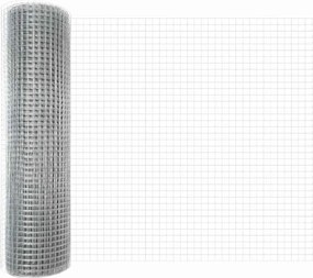 vidaXL Στύλος Περιφράξεων Ασημί 50 x 0,6 μ (16 x 16 mm δικτύου) Ατσάλι