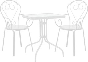 Τραπεζαρία Watson-Monasty pakoworld σετ 3τεμ μέταλλο σε λευκή απόχρωση