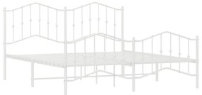 vidaXL Πλαίσιο Κρεβατιού με Κεφαλάρι/Ποδαρικό Λευκό 160x200εκ. Μέταλλο
