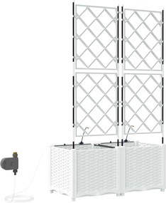 vidaXL Γλάστρα Κήπου 2 pcs Λευκό Ατσάλι