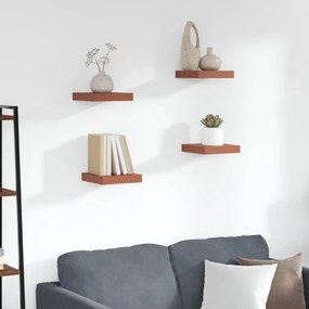 vidaXL Ράφι Τοίχου 4 pcs Κόκκινο 23 x 23,5 x 4 εκ Επεξεργασμένο ξύλο