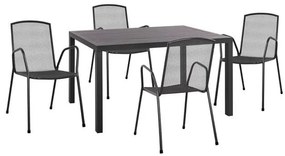 Τραπεζαρίας Σετ 5Τμχ 140Χ80Χ75,5Υ Anthracite HM10533 4 Θέσεων