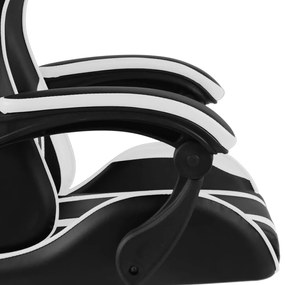 Καρέκλα Racing Μαύρο / Λευκό από Συνθετικό Δέρμα - Λευκό