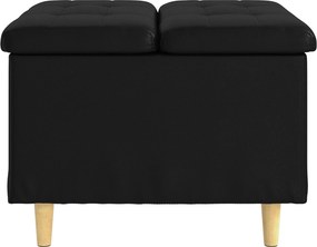 vidaXL Οθωμανικό αποθήκευσης Μαύρο 60 x 60 x 45 cm Τεχνητό δέρμα