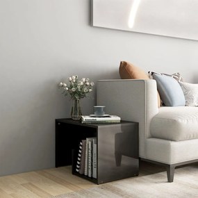 vidaXL Τραπέζι Βοηθητικό Γυαλιστερό Γκρι 59 x 36 x 38 εκ. Μοριοσανίδα