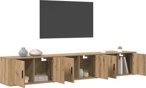 vidaXL Σετ Βαθμιδωτών Ντουλαπιών Τηλεόρασης 3 pcs Artisan Oak